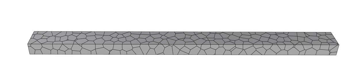 Parametric workflow step 1: a solid bar with a Voronoi cell pattern on its faces