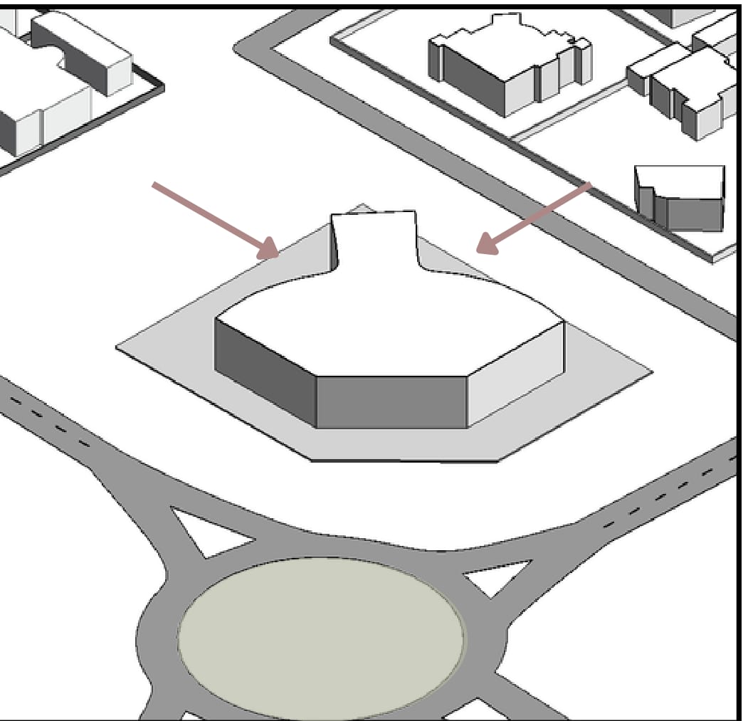 Concept step 02: side curvature added to the block